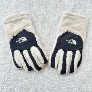 The North Face White Fleece Gloves VGUC Girl's Large